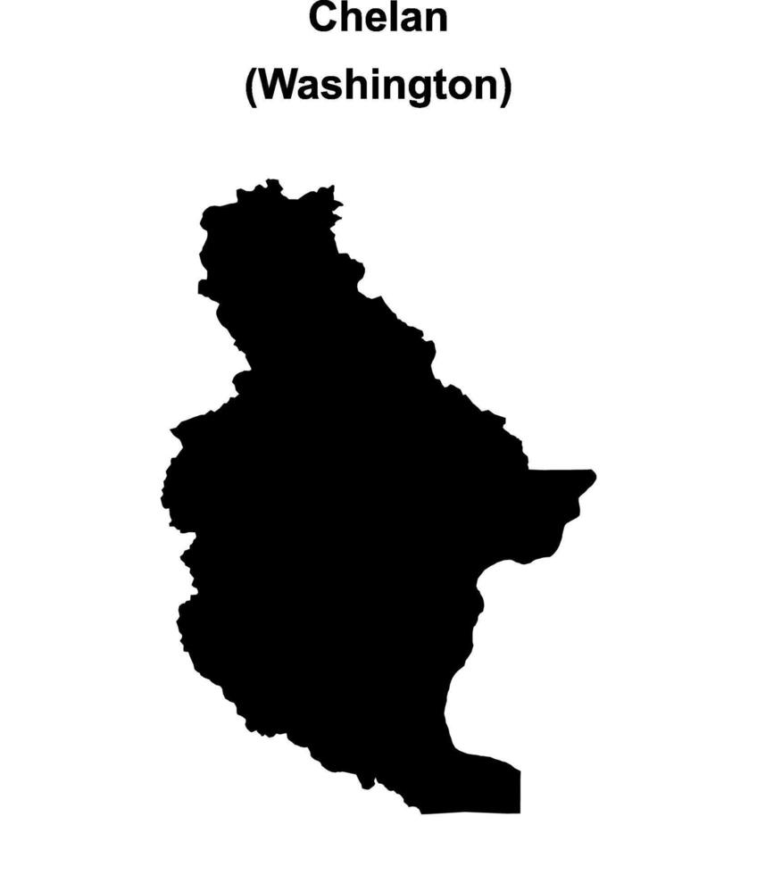 Chelan County, Washington blank outline map vector
