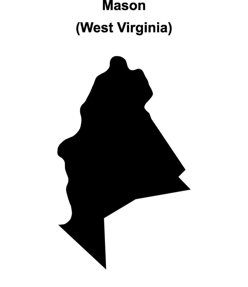 Mason County, West Virginia blank outline map vector