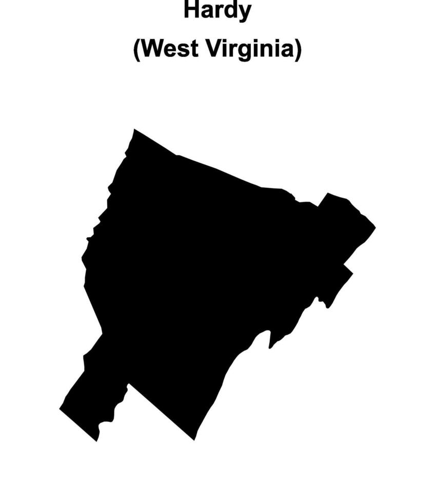 Hardy County, West Virginia blank outline map vector