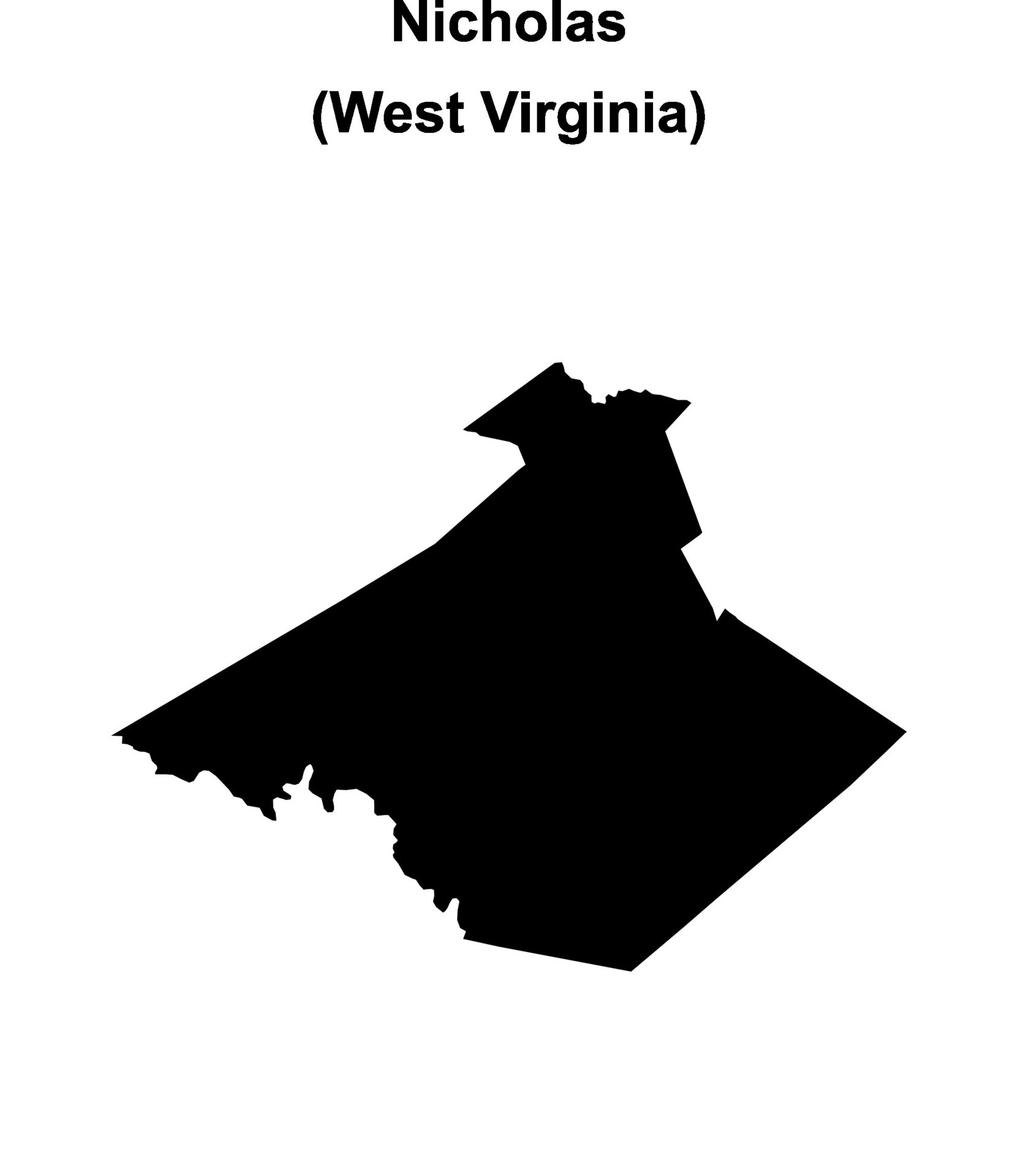 Nicholas County West Virginia Mugshot Zone Nicholas County, West Virginia blank outline map 47450613 Vector Art at