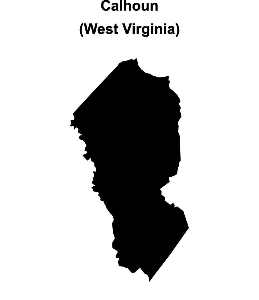 Calhoun County, West Virginia blank outline map vector