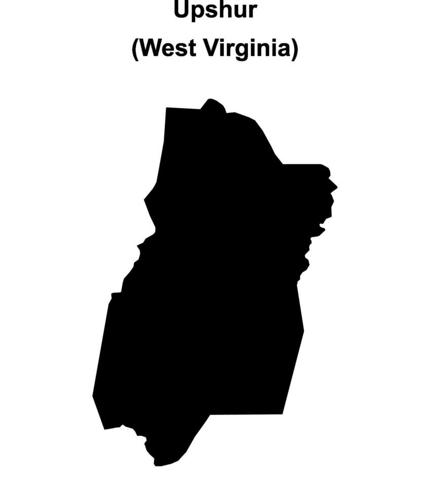 Upshur County, West Virginia blank outline map vector