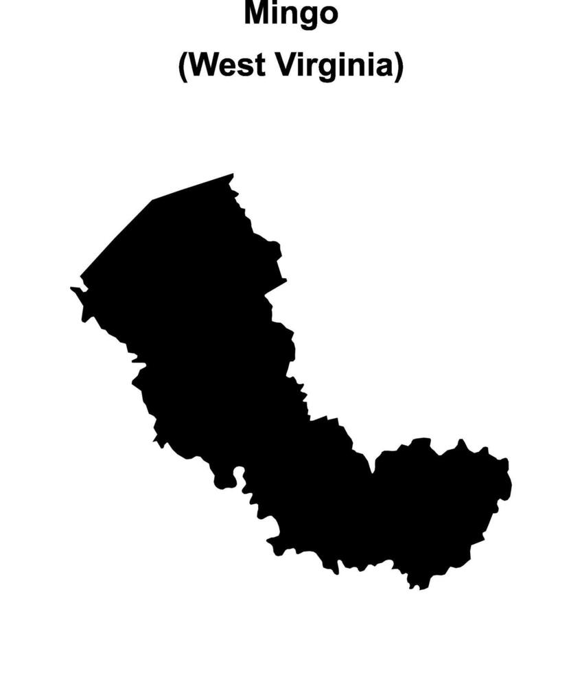 Mingo County, West Virginia blank outline map vector