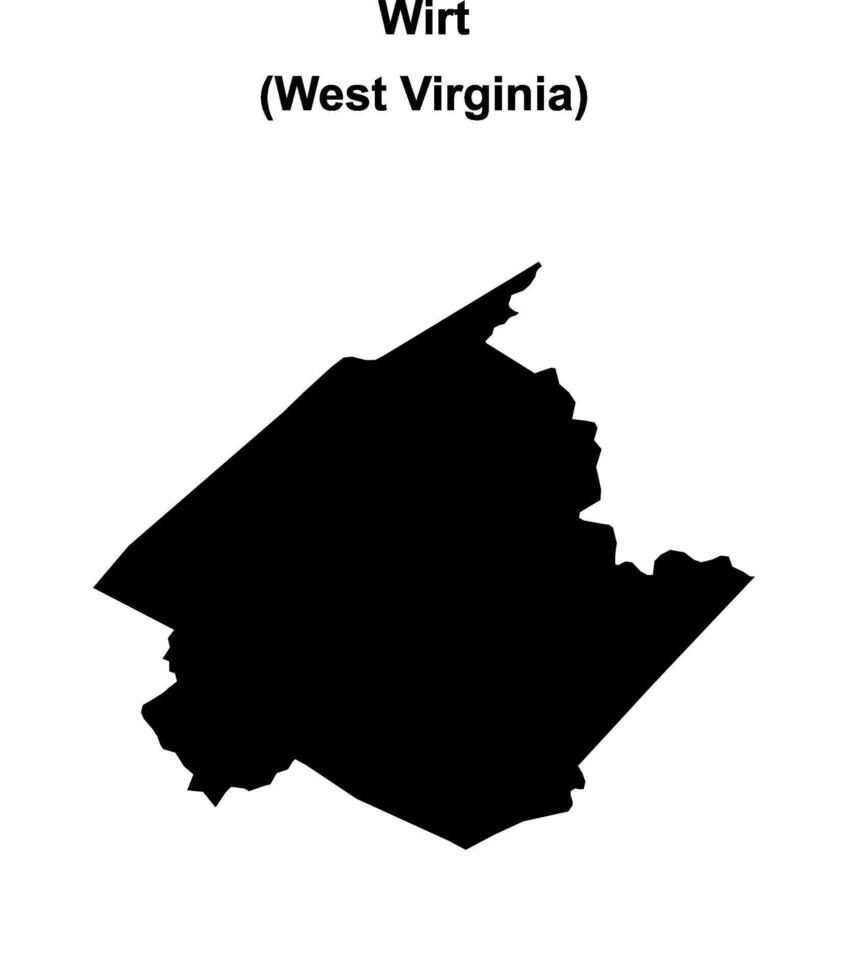 Wirt County, West Virginia blank outline map vector