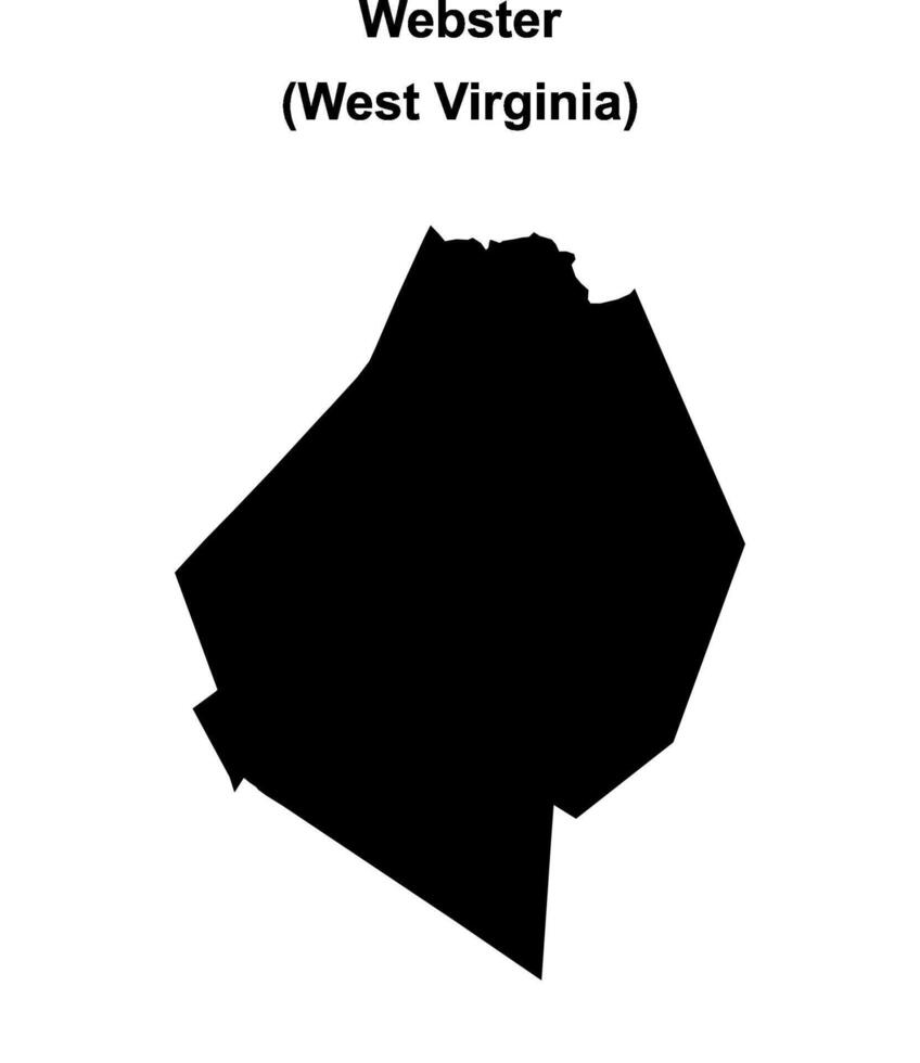 Webster County, West Virginia blank outline map vector