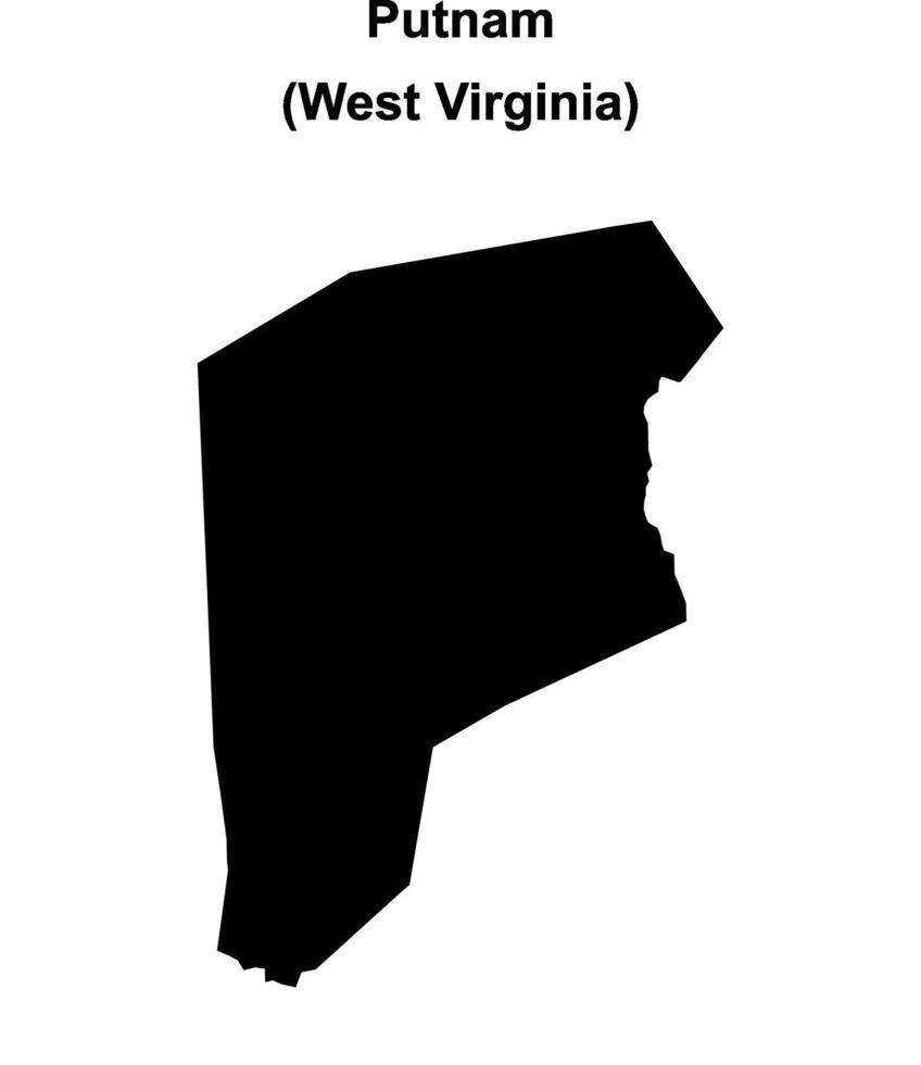 Putnam County, West Virginia blank outline map vector