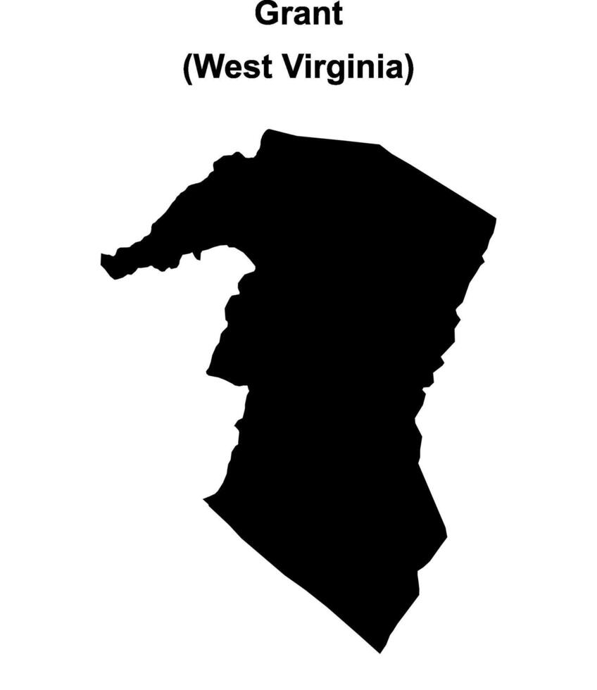 Grant County, West Virginia blank outline map vector