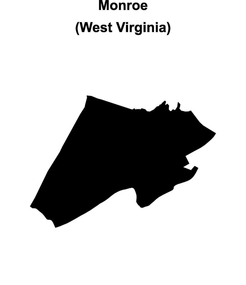 Monroe County, West Virginia blank outline map vector