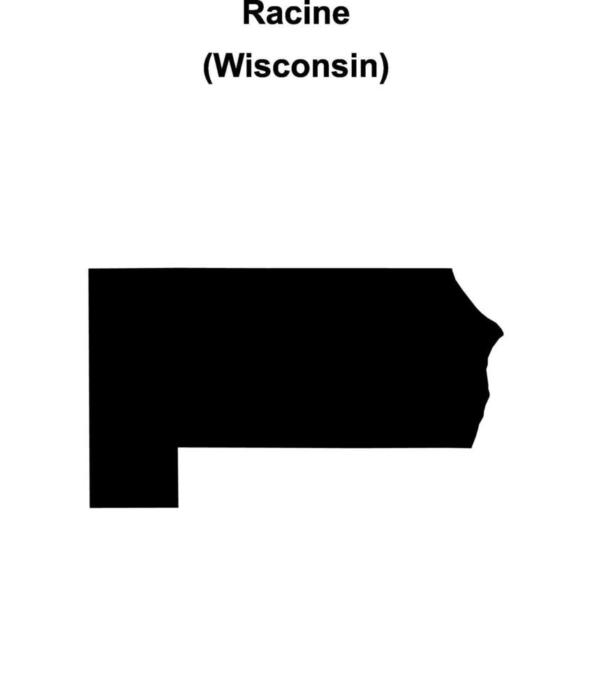 Racine County, Wisconsin blank outline map vector