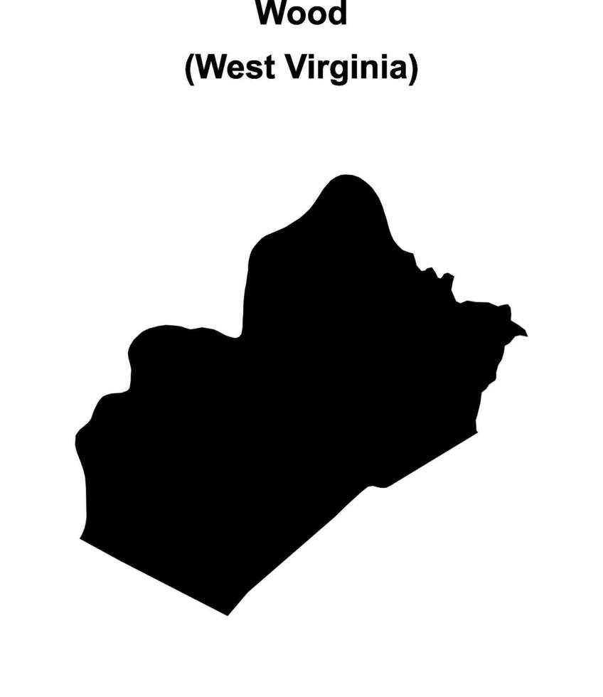 Wood County, West Virginia blank outline map vector