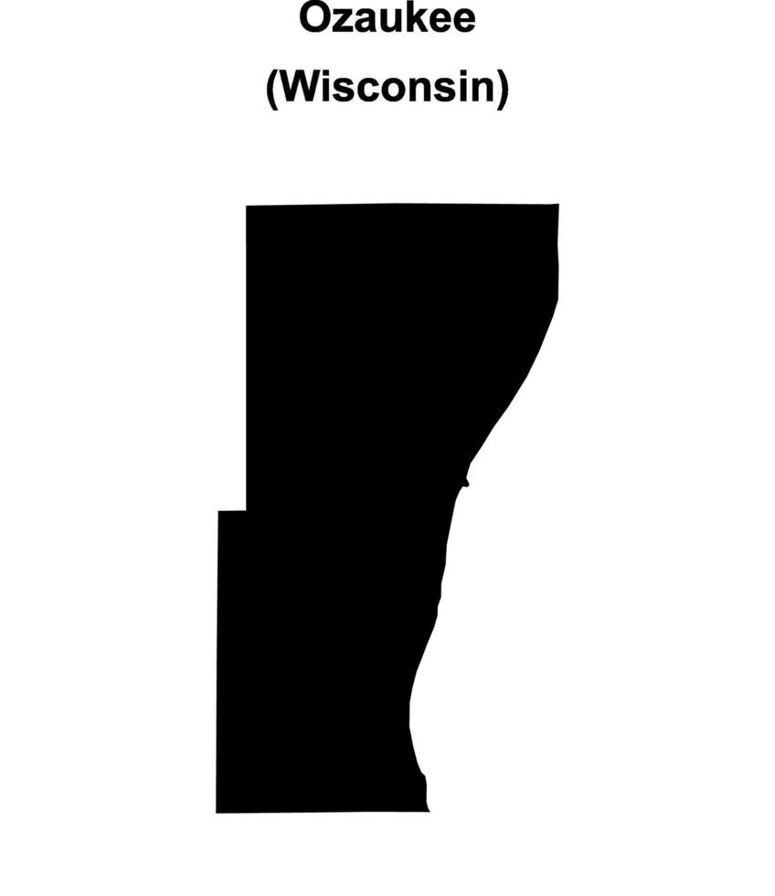 Ozaukee County, Wisconsin blank outline map vector