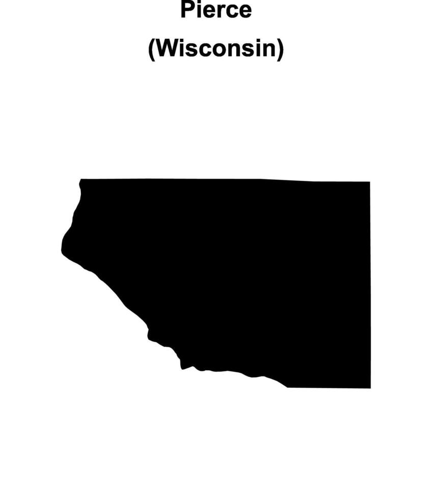 Pierce County, Wisconsin blank outline map vector