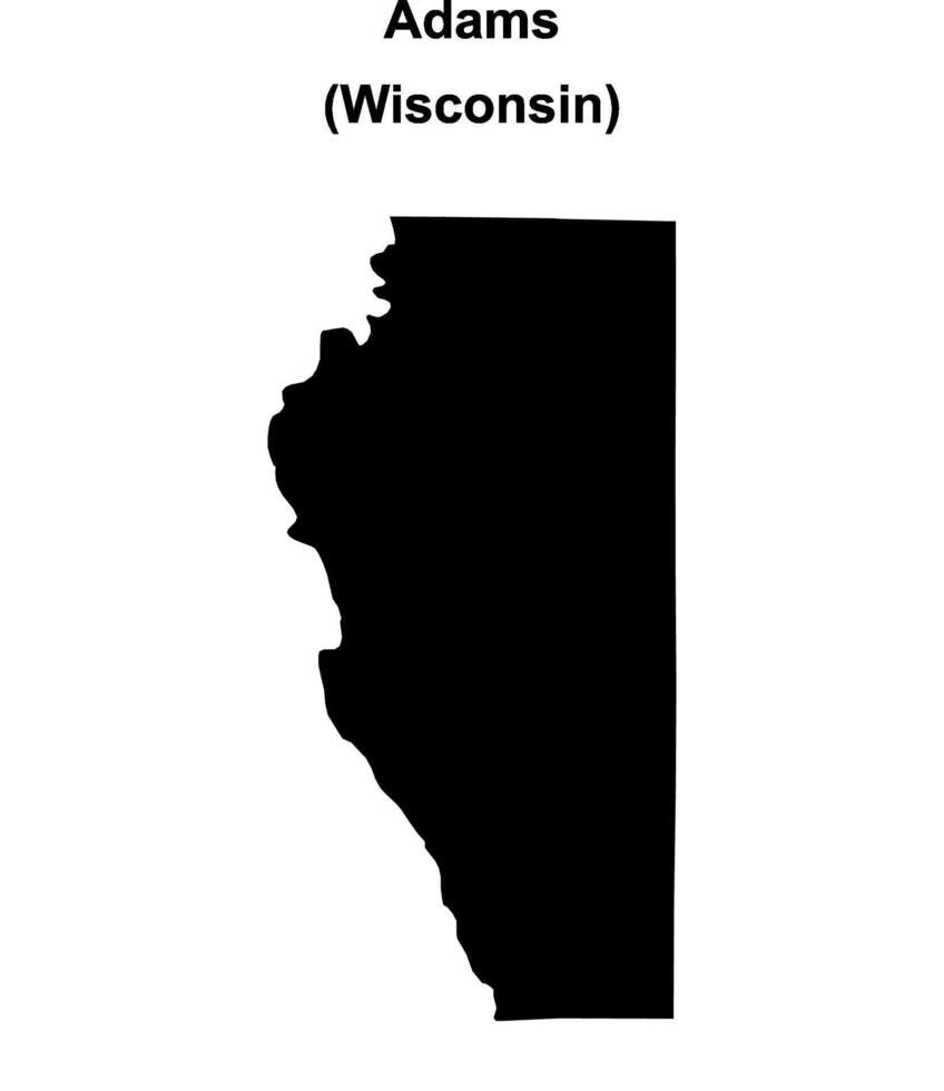 Adams County, Wisconsin blank outline map vector