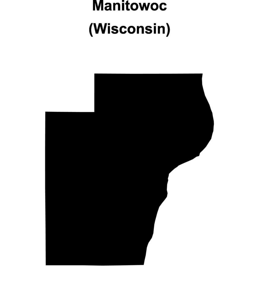 Manitowoc County, Wisconsin blank outline map vector