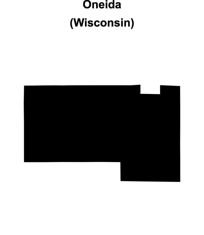 Oneida County, Wisconsin blank outline map vector