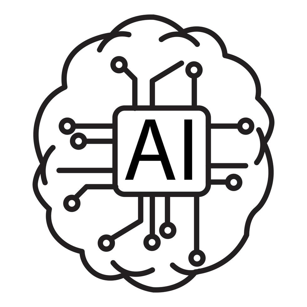 Artificial Intellegence Line art Icon vector