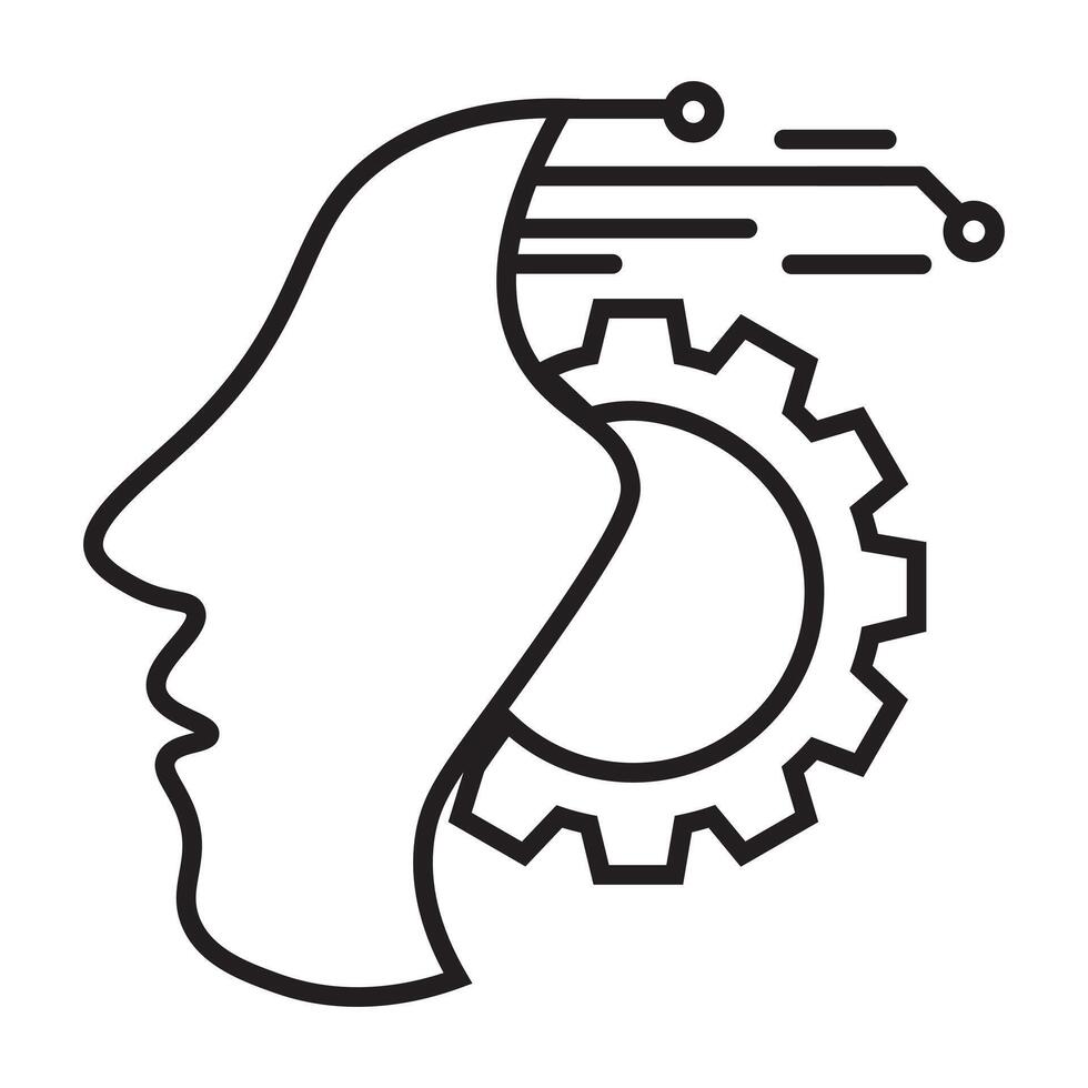 Artificial Intellegence Line art Icon vector