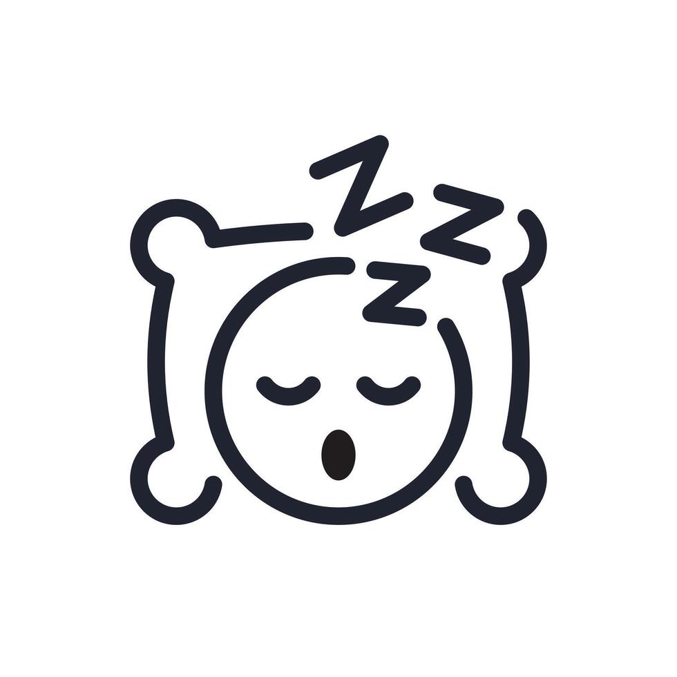 Snoring icon. Person catching some zzz's. Sleep icon 06 vector