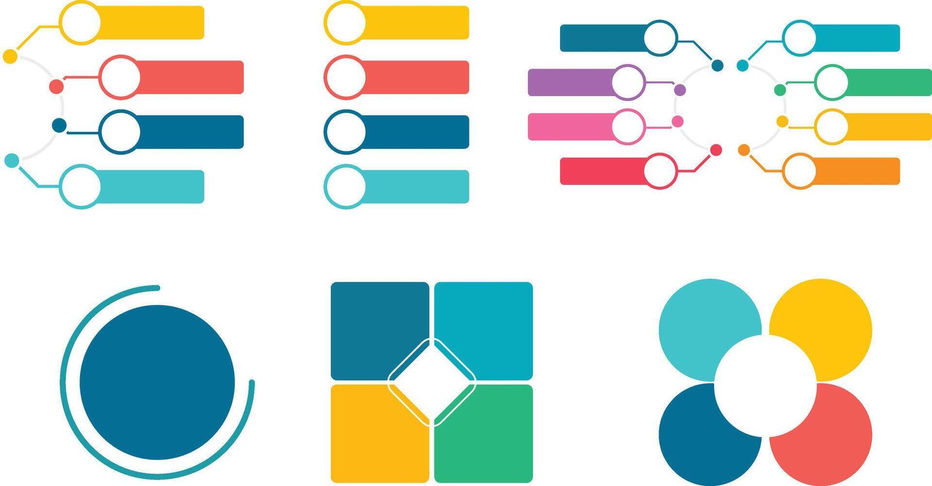 Infographics collection on a Transparent Background. Infographic templates for presentations, advertising, layouts, annual reports,steps, parts. vector