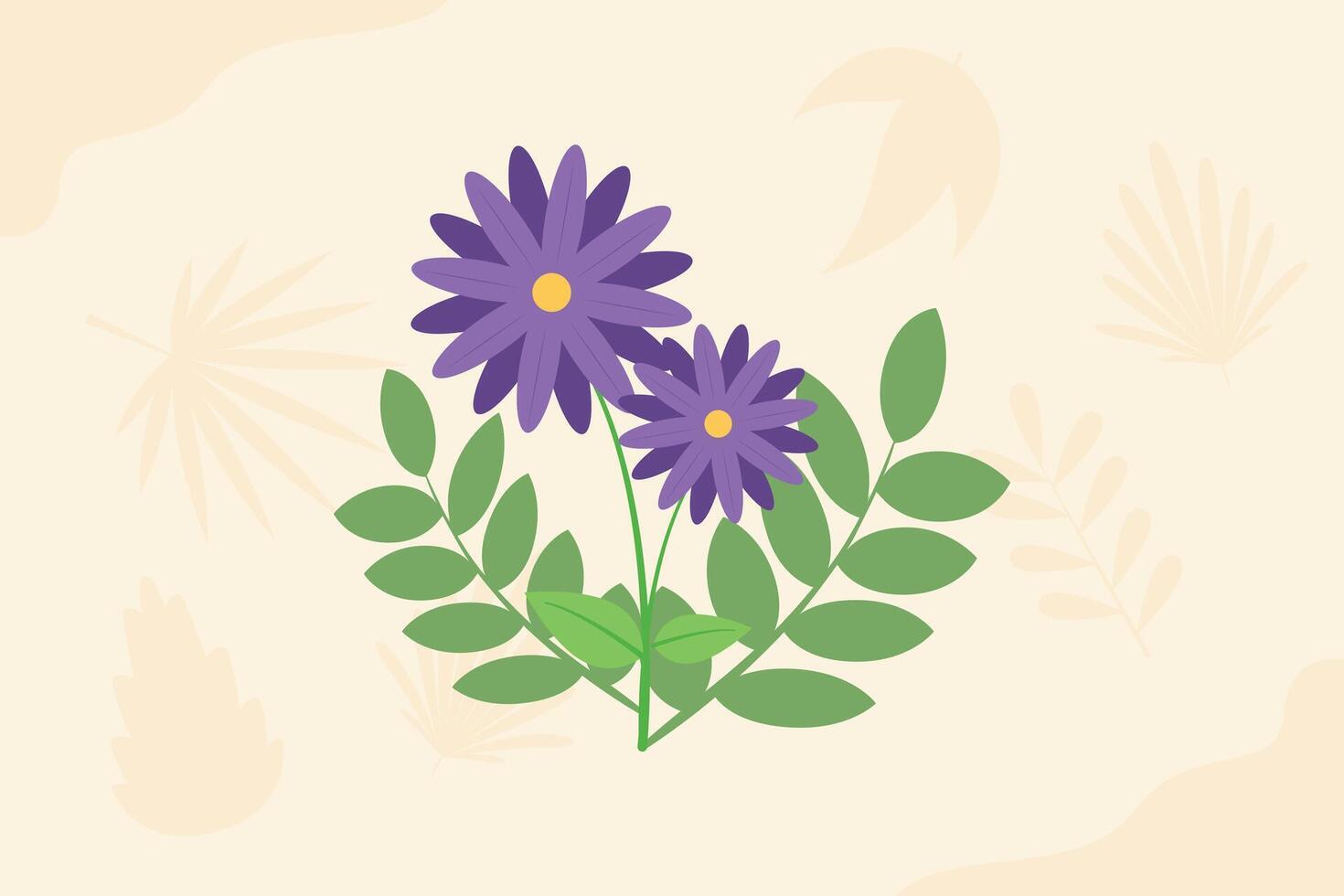 Beautiful flower concept. Colored flat illustration isolated. vector