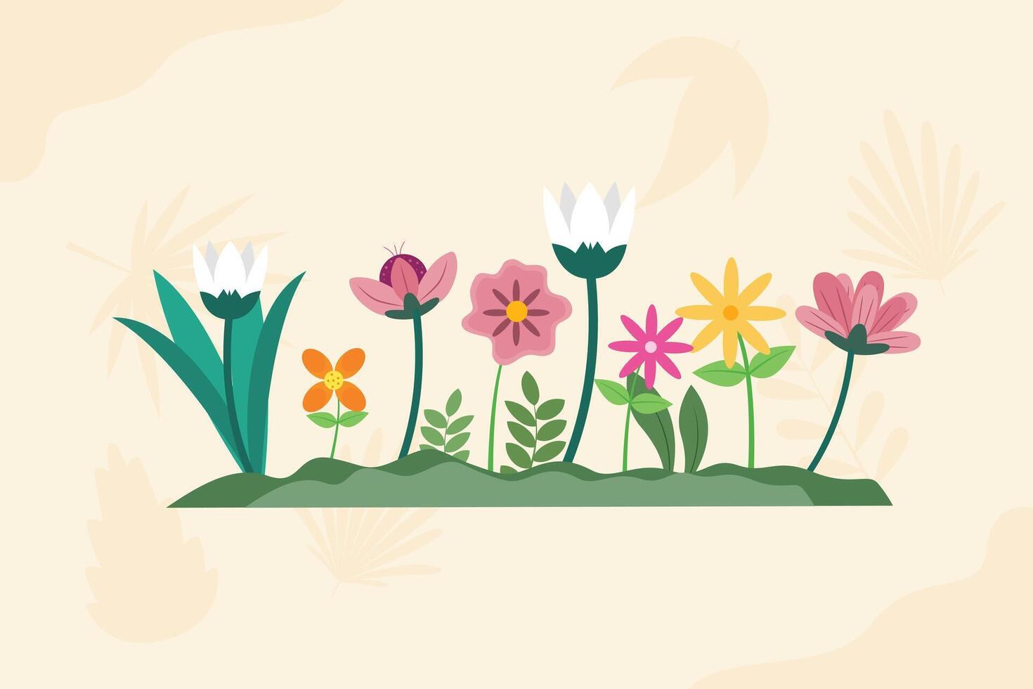 Beautiful flower concept. Colored flat illustration isolated. vector