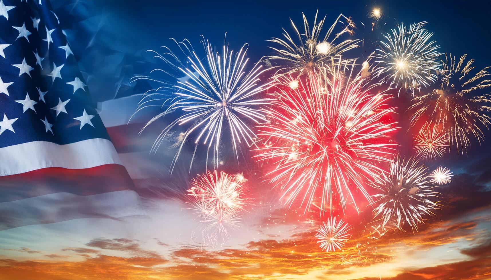 Independence Day July 4th American Flag Background Celebrating Freedom with Stars and Stripes, Perfect for Patriotic Designs and Festive Decorations photo