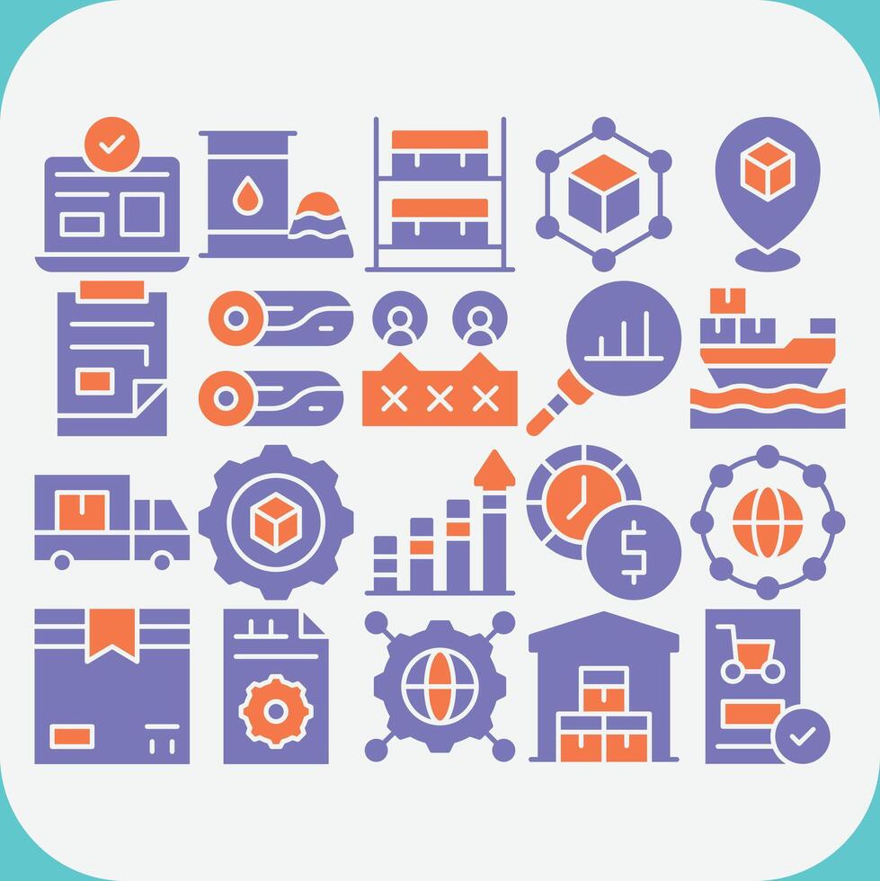 SUPPLY CHAIN DESIGN ICON PACK vector
