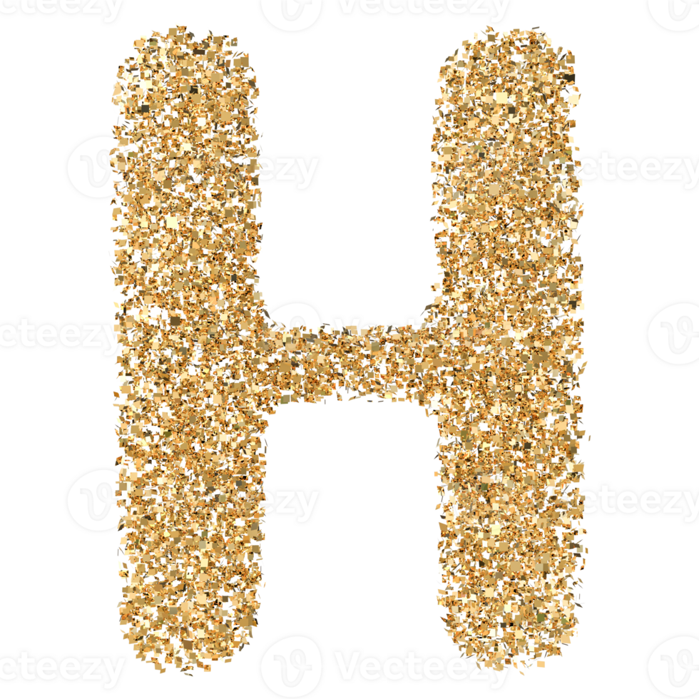 Gradient Glitter Font Letter H uppercase png