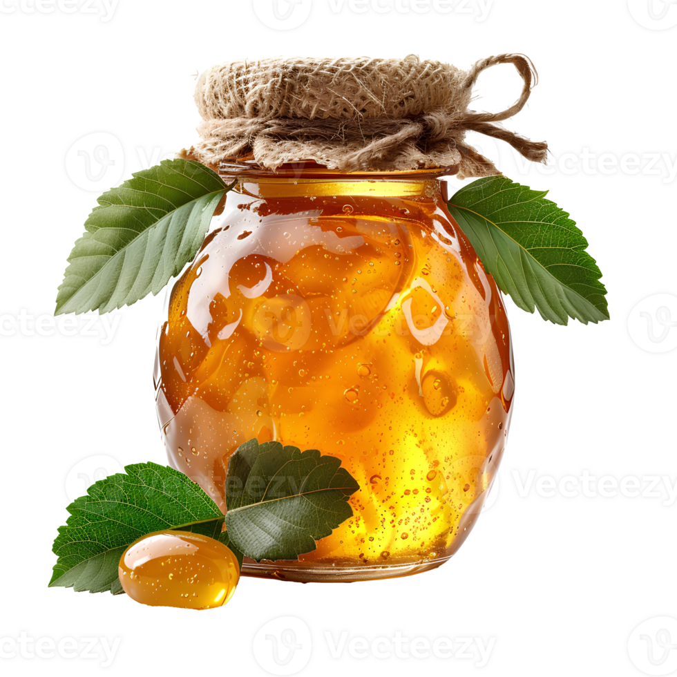 Glass jar of honey . Honey jar isolated. Marmalade in glass jar . Honey full of humectants isolated. Marmalade jar full of fruit png