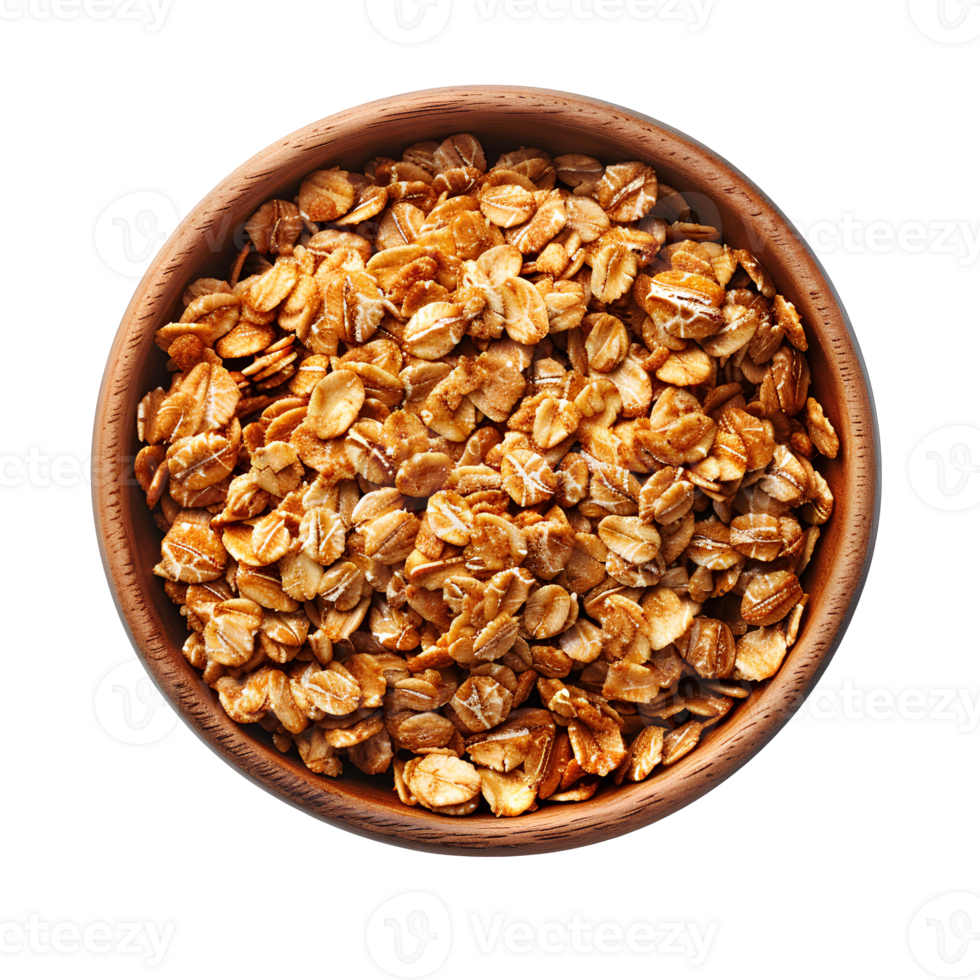 Bowl full of oats . Oatmeal in bowl top view . Fibre rich oats flat lay isolated png