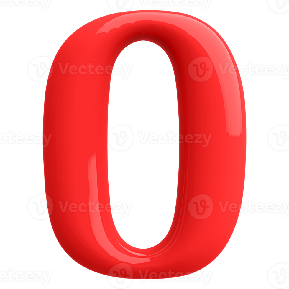 Red 3D Bubble Font Letter O uppercase png