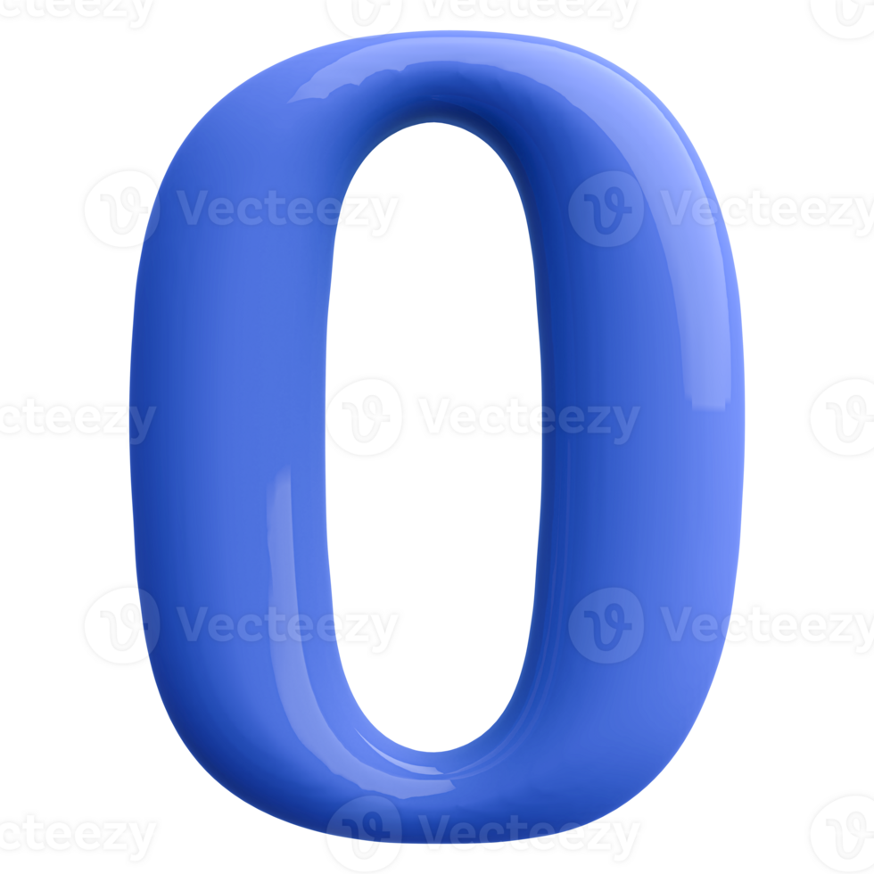 Blue 3D Bubble Font Letter O uppercase png