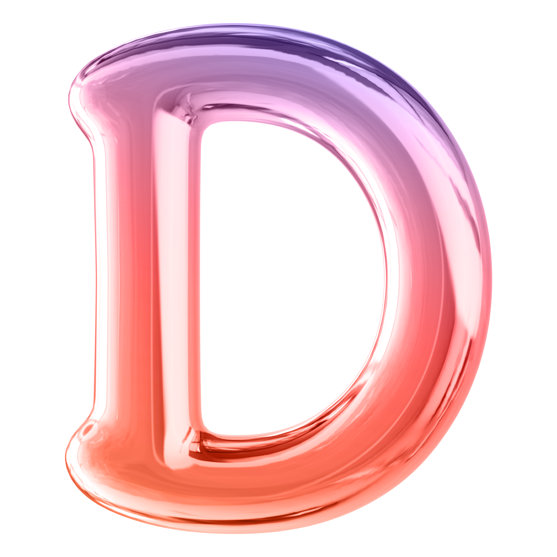 Gradient 3D Bubble Font Letter D uppercase 47451567 PNG