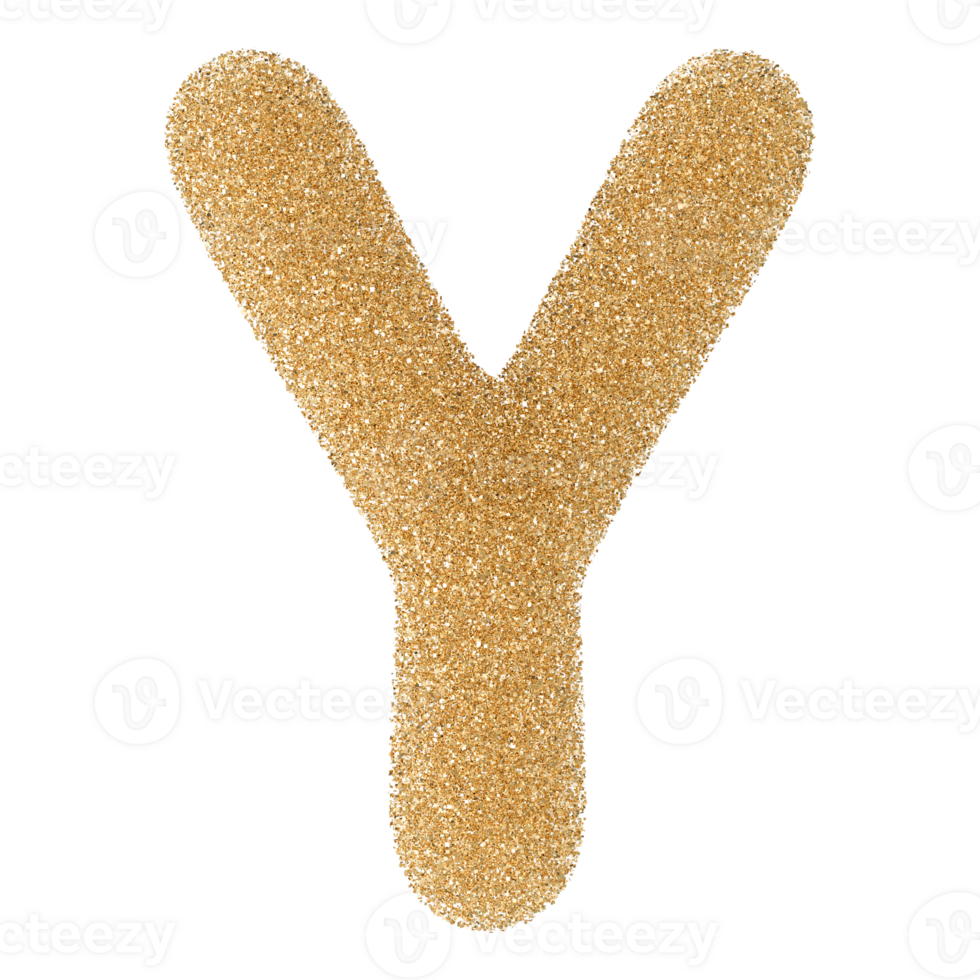 Gold Glitter Font Letter Y uppercase png