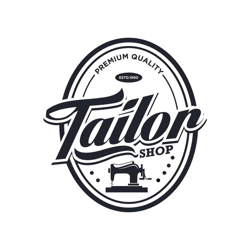 Tailor Shop Logo Template. Tailoring concept. illustration vector