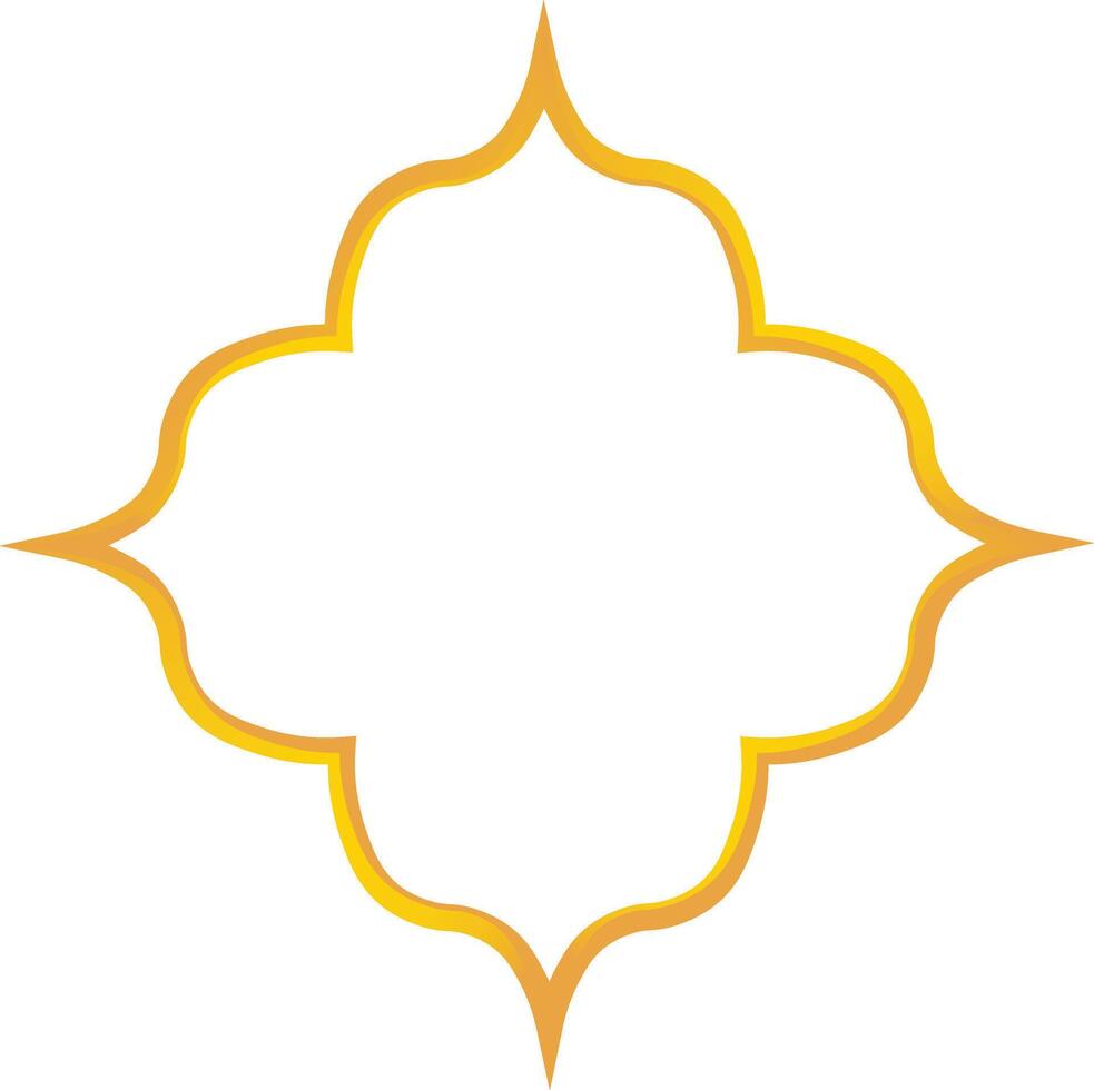 Golden Arabic Islamic Frame. with Minimalist Design Style. vector