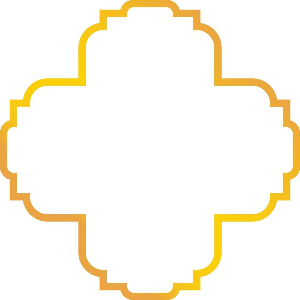 Golden Arabic Islamic Frame. with Minimalist Design Style. vector