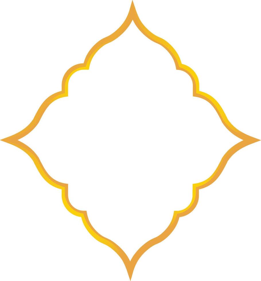 Golden Arabic Islamic Frame. with Minimalist Design Style. vector