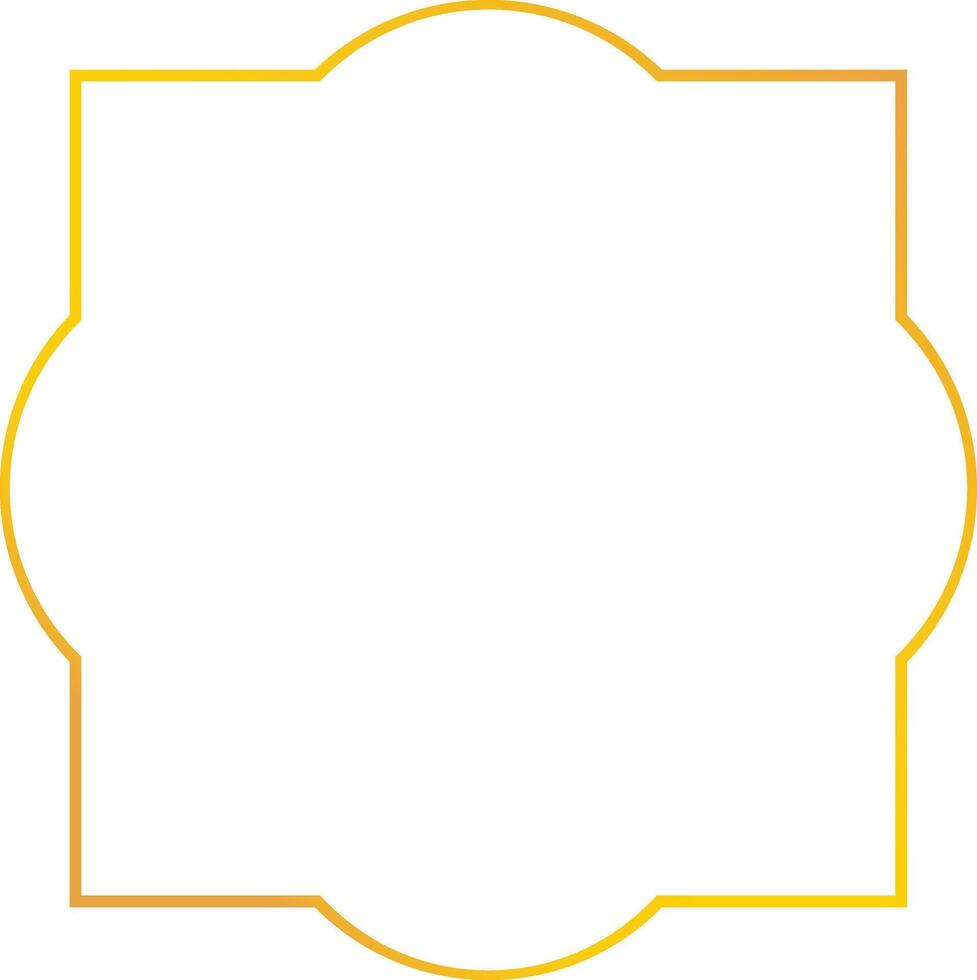 Golden Arabic Islamic Frame. with Minimalist Design Style. vector