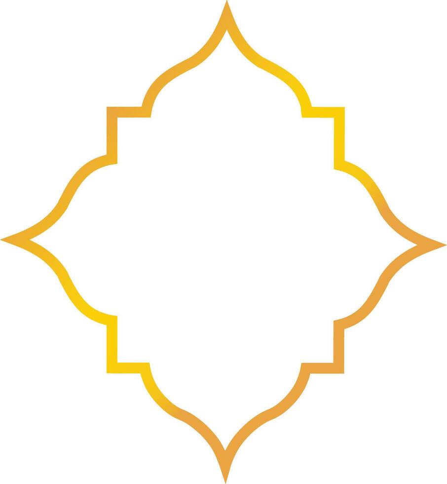 Golden Arabic Islamic Frame. with Minimalist Design Style. vector