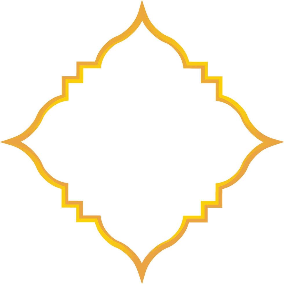 Golden Arabic Islamic Frame. with Minimalist Design Style. vector