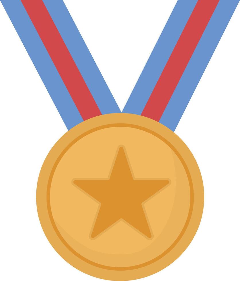 Gold Prize Element for Championship. Isolated on White Background. vector