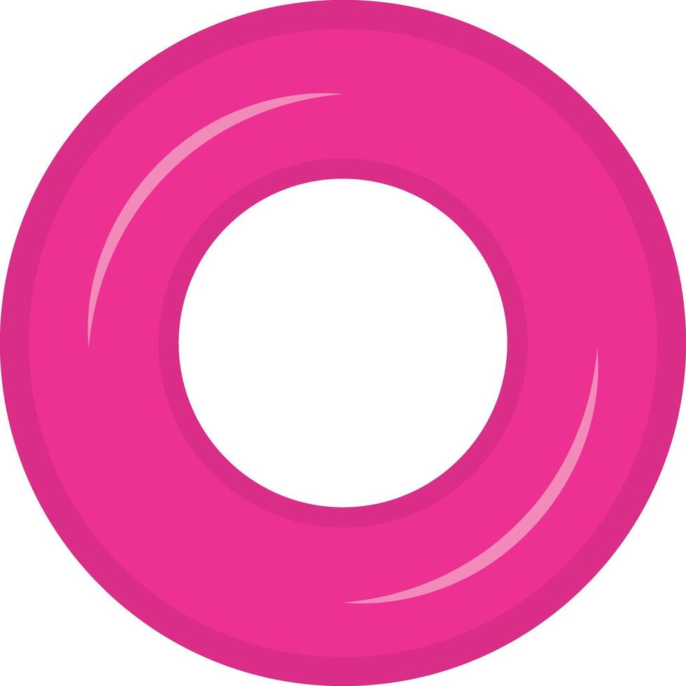 Inflatable Rubber Swimming Ring with Cartoon Style. Isolated on White Background. vector