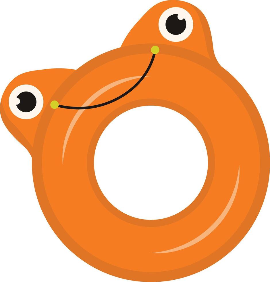 Inflatable Rubber Swimming Ring with Cartoon Style. Isolated on White Background. vector