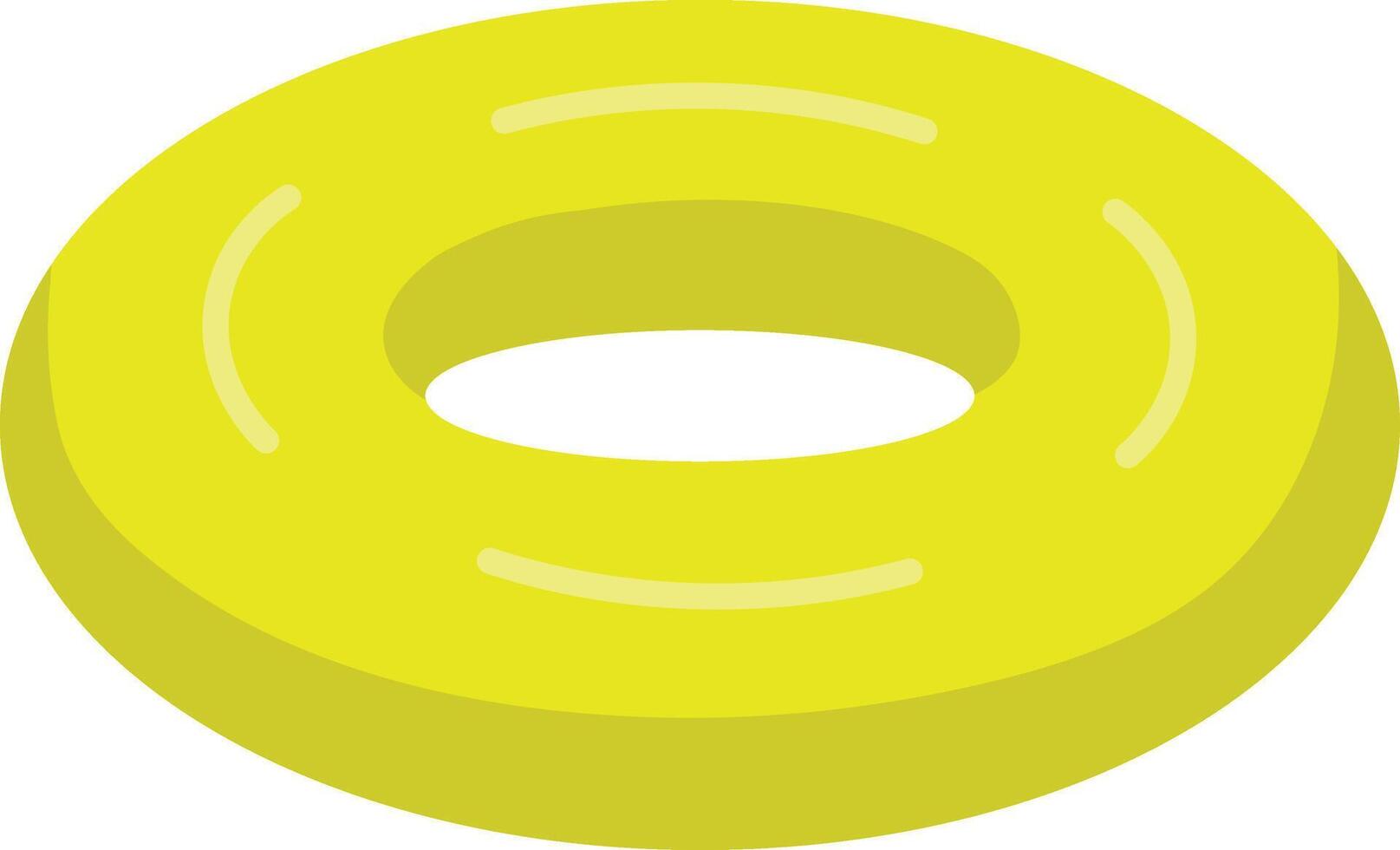 Inflatable Rubber Swimming Ring with Cartoon Style. Isolated on White Background. vector