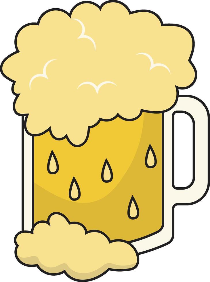 Hand Drawn Beer Glass Illustration. Isolated on White Background. vector