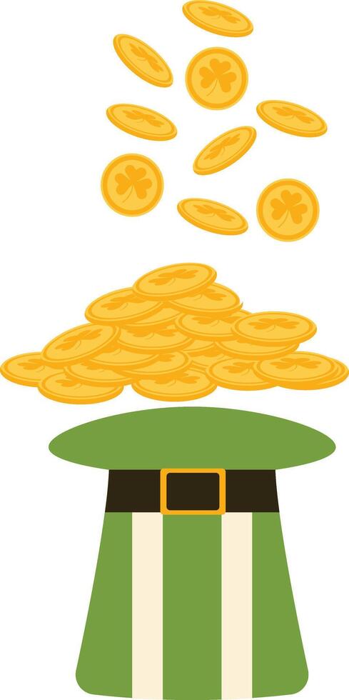 St. Patricks Day Hat Illustration in Cartoon Style. vector