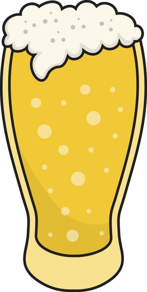 Hand Drawn Beer Glass Illustration. Isolated on White Background. vector