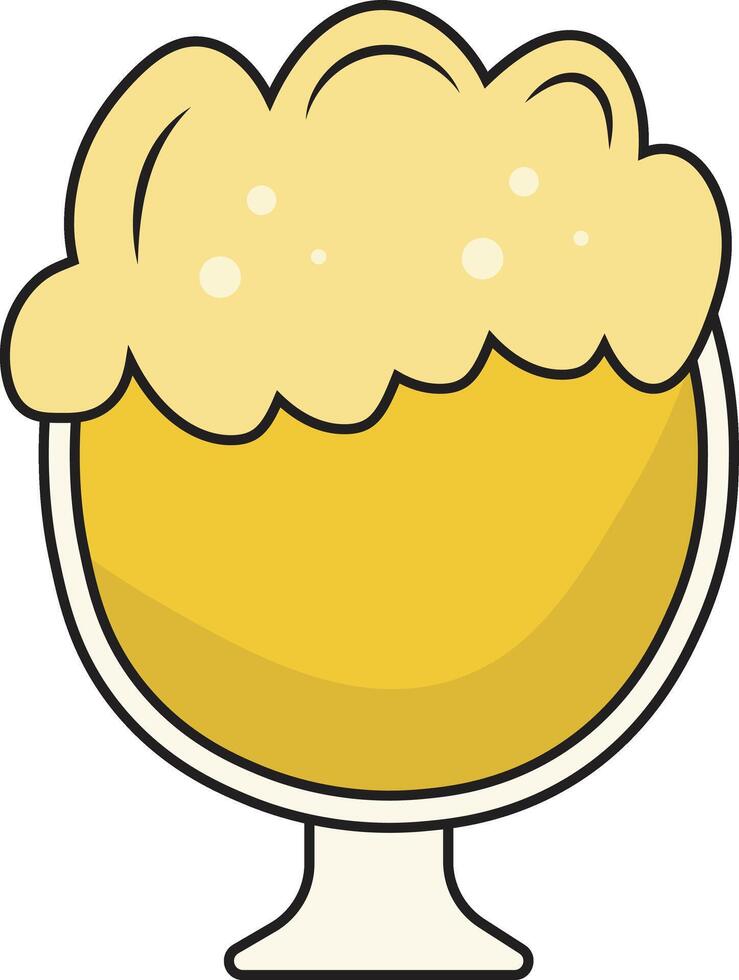 Hand Drawn Beer Glass Illustration. Isolated on White Background. vector