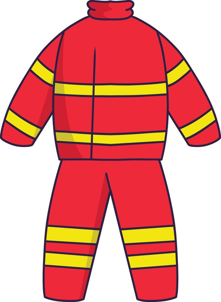 Firefighter Equipment Isolated on White Background. Illustration in Cartoon Design and Shapes. vector